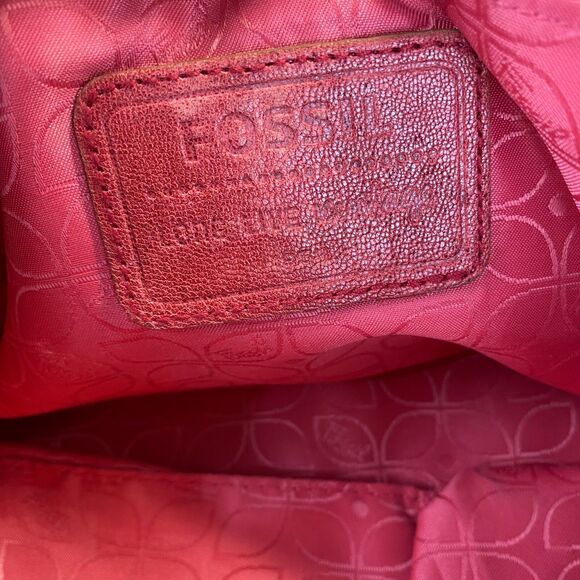 Lovely FOSSIL Long live Vintage Shoulder Bag Handbag,Red Leather - Picture 3 of 16